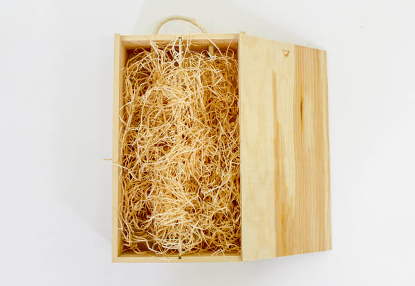 Wooden Box Gift Packaging with Wood Shavings
